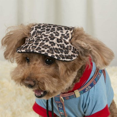 Casquette pour chiens léopard militaire caniche style chic