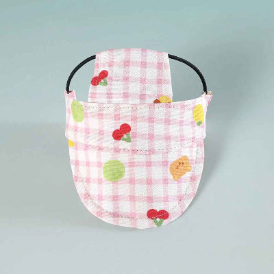 casquette pour chiens visière carreaux rose motifs fruits
