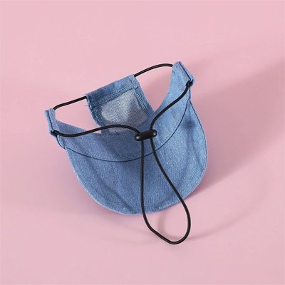 casquette pour chiens visière denim bleu élastique réglable