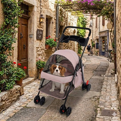 chariot chien pliable rose ruelle provençale cavalier king charles café