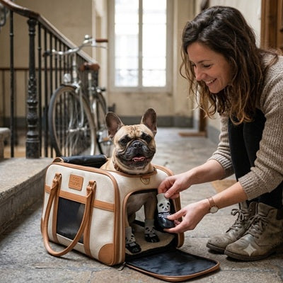 Chaussette pour chien bouledogue sac de transport voyage immeuble