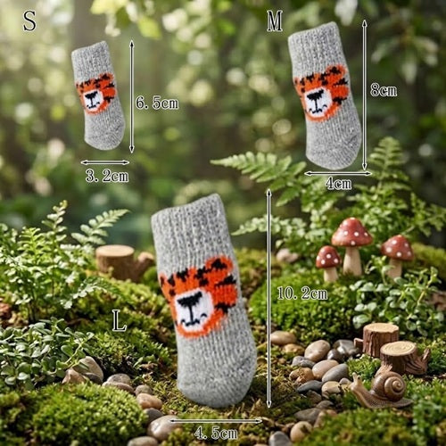chaussettes chien guide tailles S M L motif tigre longueur largeur