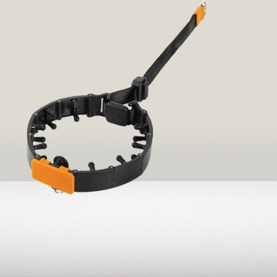 chien collier de dressage noir orange ajustable picots securite confort