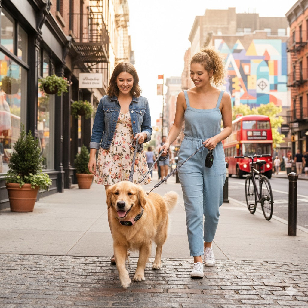 collier anti aboiement chien promenade ville golden retriever education urbaine comportement