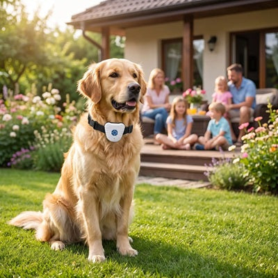 Collier anti aboiement chiot Golden Retriever jardin famille dressage doux