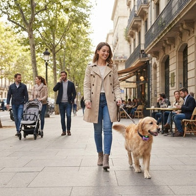 Collier anti-aboiement golden retriever boulevard Paris femme