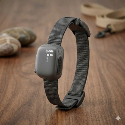 collier anti-aboiement petit chien beep vibration nylon noir anthracite