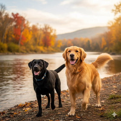 collier anti aboiement pour chien golden labrador automne lac education canine