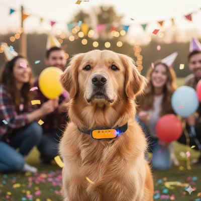 collier anti aboiement pour chien golden retriever fete anniversaire education sociale