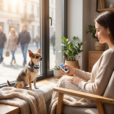 Collier anti-aboiement pour Chihuahua télécommande intérieur fenêtre