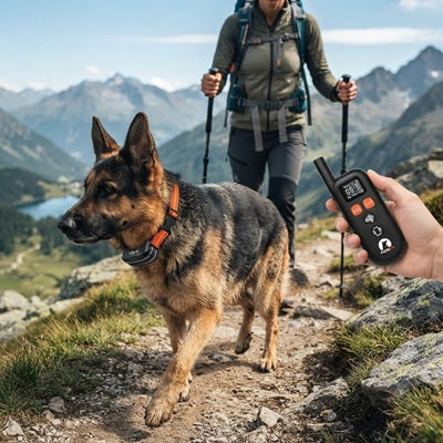 Collier anti-aboiement à vibration pour berger allemand en montagne, randonnée avec télécommande