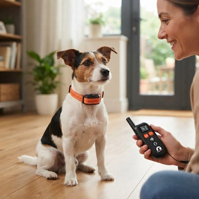 Collier anti-aboiement à vibration pour chien avec télécommande, dressage à la maison avec femme