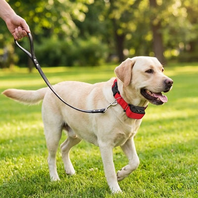 Collier anti-aboiements citronnelle Labrador laisse parc pelouse promenade