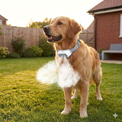 collier anti aboiements pour chien spray citronnelle jardin golden retriever