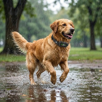 collier anti aboiements pour chiens waterproof golden retriever pluie parc