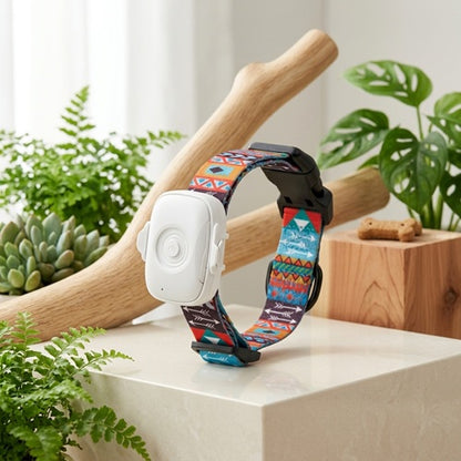 Collier anti-fugue chien GPS design coloré boîtier blanc réglable