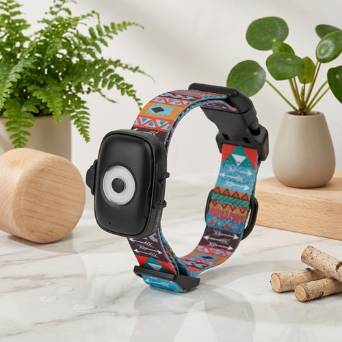 Collier anti-fugue chien GPS réglable motif coloré boîtier étanche