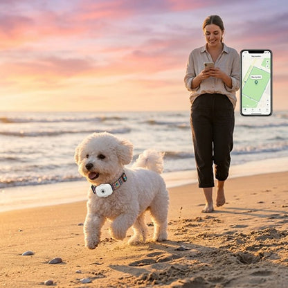 Collier anti-fugue chien GPS suivi localisation promenade plage sécurisée