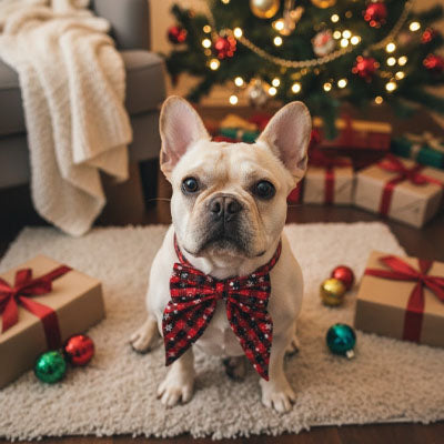 collier chien bouledogue francais noel bandana cadeaux tapis