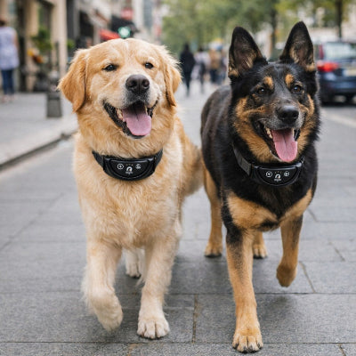 collier chien de dressage golden berger allemand ville promenade anti aboiement noir