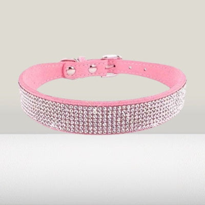 collier chien rose strass cristaux bling femelle petit chien elegant luxe