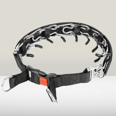 collier de dressage chien prong metal noir reglable professionnel
