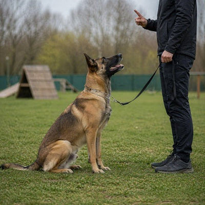 collier de dressage malinois commande obéissance terrain homme