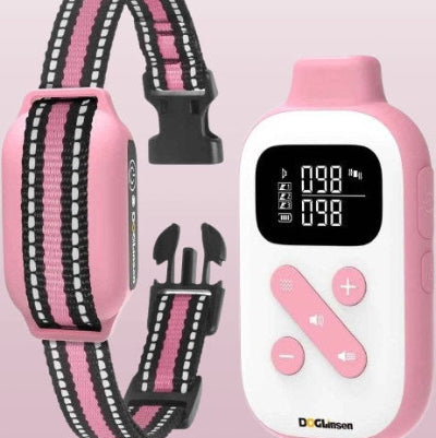 collier dressage chien telecommande rose rechargeable ecran lcd reglable