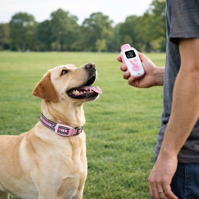 collier dressage pour chien telecommande rose education canine labrador exterieur