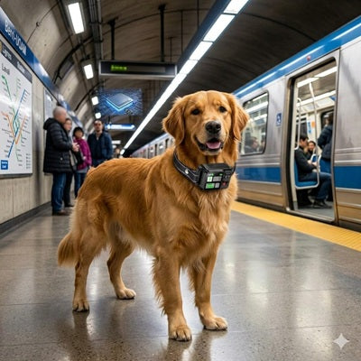Collier GPS chien sans abonnement anti-fugue Golden métro ville