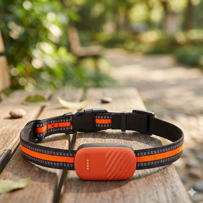 collier gps chien traceur orange foret reflechissant exterieur