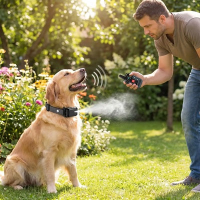 collier pour chien à la citronnelle dressage jardin homme golden retriever spray