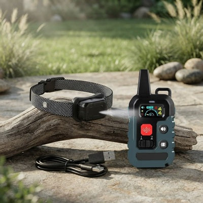 collier pour chien à la citronnelle rechargeable USB télécommande nature extérieur