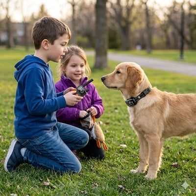 Collier pour chien de dressage  enfants golden retriever télécommande parc