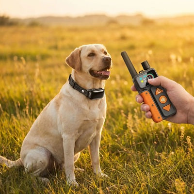 Collier pour chien de dressage  labrador champ coucher de soleil télécommande