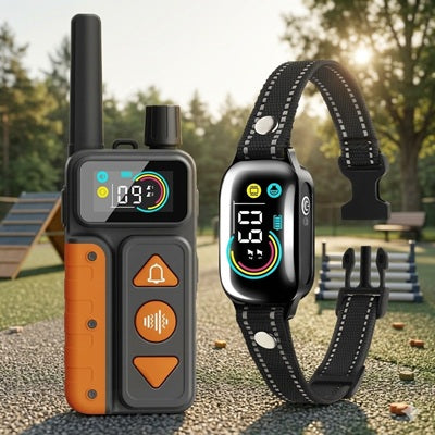 Collier pour chien de dressage télécommande orange écran LED réflecteur