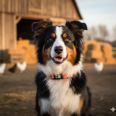 collier pour chien orange berger australien ferme campagne reflechissant securite qualite premium