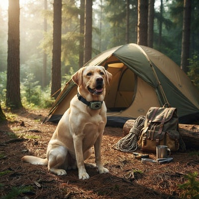 Collier pour chiens anti-aboiement Labrador camping forêt tente