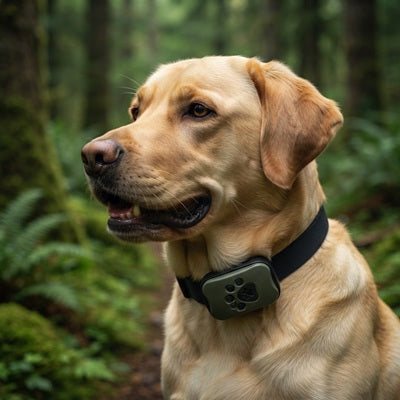 Collier pour chiens anti-aboiement Labrador forêt portrait gros plan