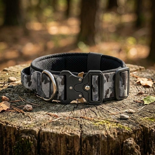 collier-pour-molosse-camouflage-gris-boucle-metal-securisee
Collier pour molosse camouflage gris boucle métal sécurisée