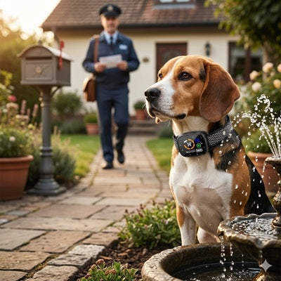 collier pour petit chien anti aboiement beagle jardin facteur fontaine