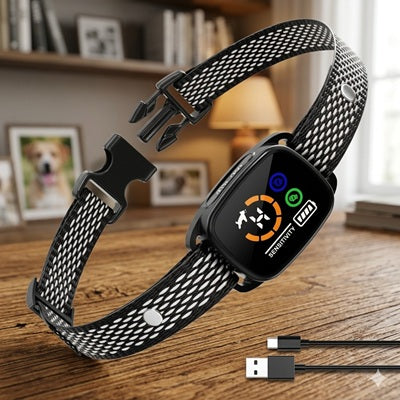 collier pour petit chien anti aboiement écran LCD sensibilité réglable USB