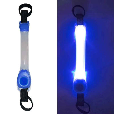 colliers lumineux pour chiens bleu led bande reflechissante clip securite nuit visible