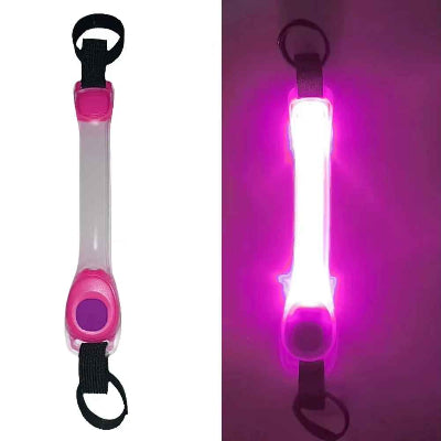 colliers lumineux pour chiens rose led bande reflechissante clip securite nuit visible