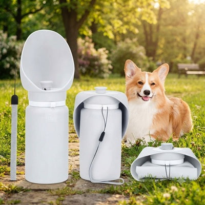 Gourde Chien Blanche Corgi Parc 3 Pièces Pliable Légère