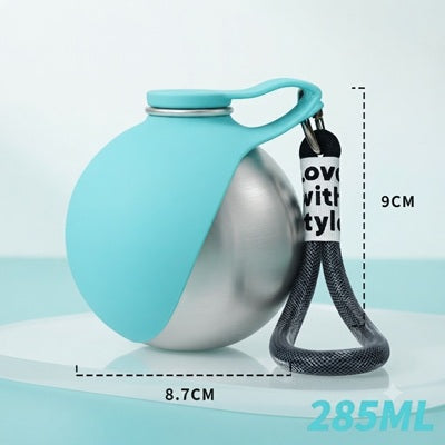 Gourde de Voyage pour Chien 285 ml Turquoise Dimensions Laisse