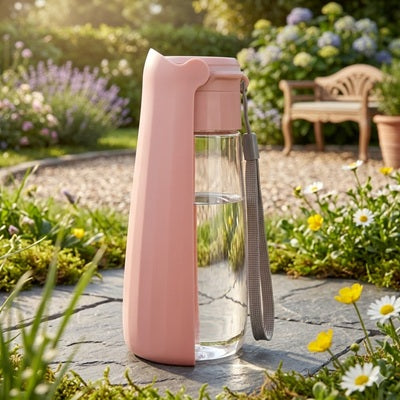gourdes chien portable rose dragonne balade