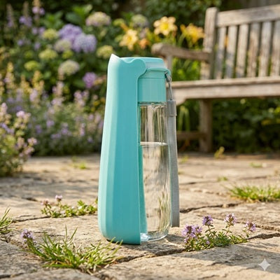 gourdes chien portable turquoise dragonne balade