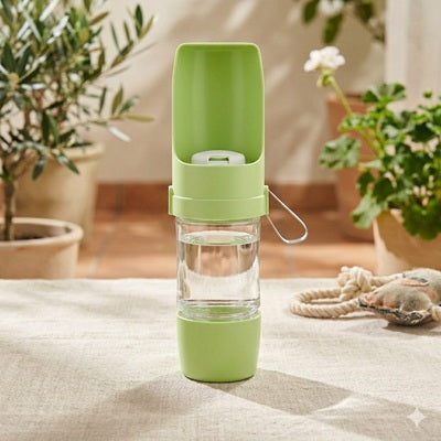 gourdes pour chien portable verte transparente corde jouet intérieur