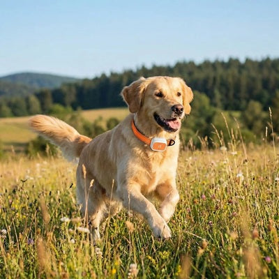 gps chien collier traceur golden retriever prairie liberté